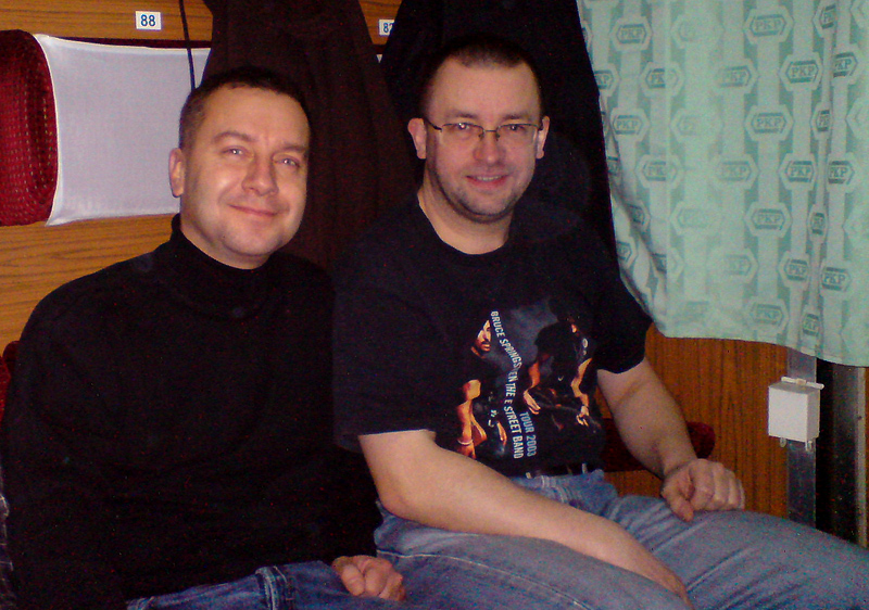 Jacek Pelc i Markos w drodze na koncert w Kolonii (2007 r.)