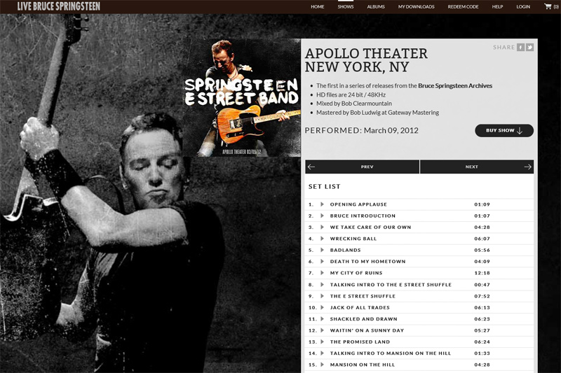 Znów można kuppować koncertowe nagrania Bruce'a Springsteena.
