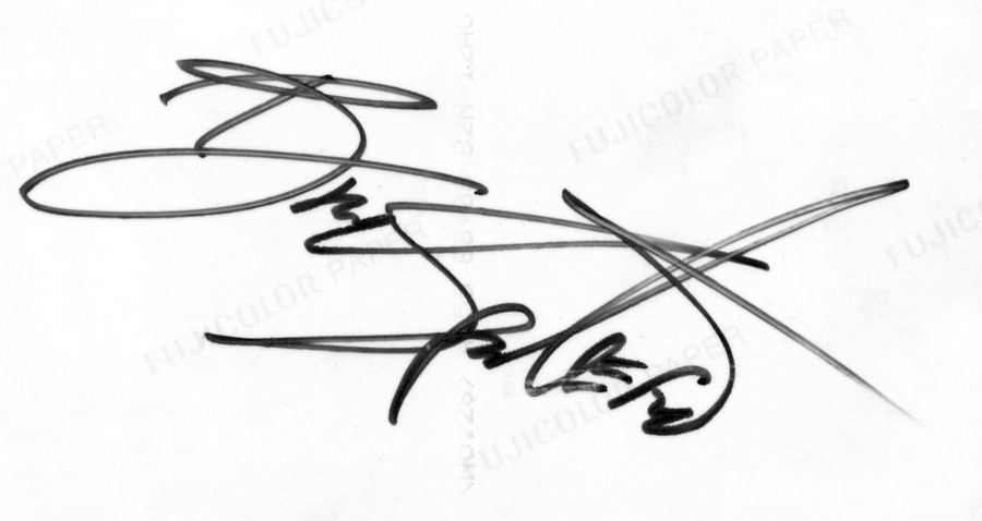 Autograf Bossa na odwroce zdjęcia, które Pielgrzym dostał od Richy'ego.