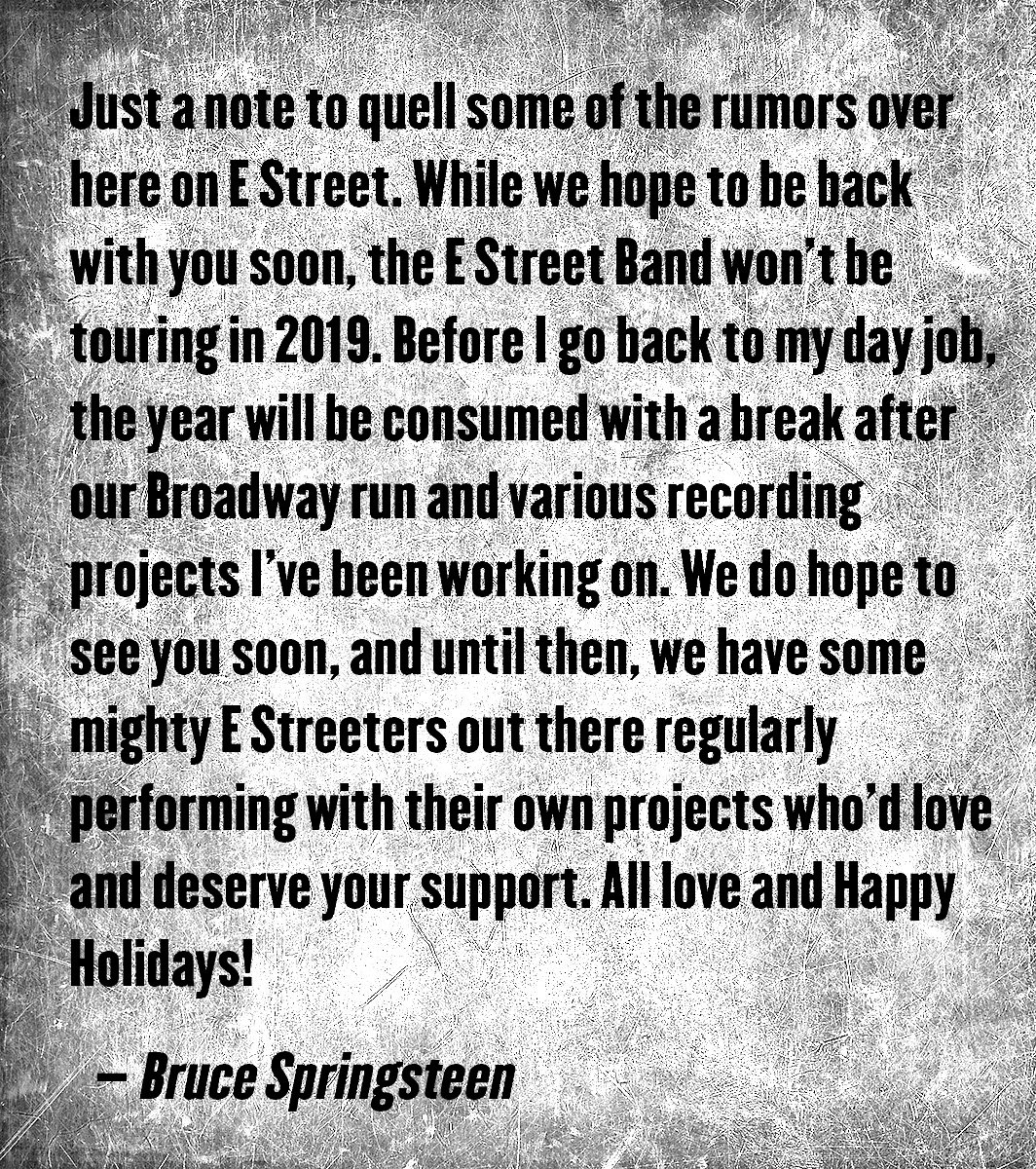 Oświadczenie Bruce'a Springsteena.