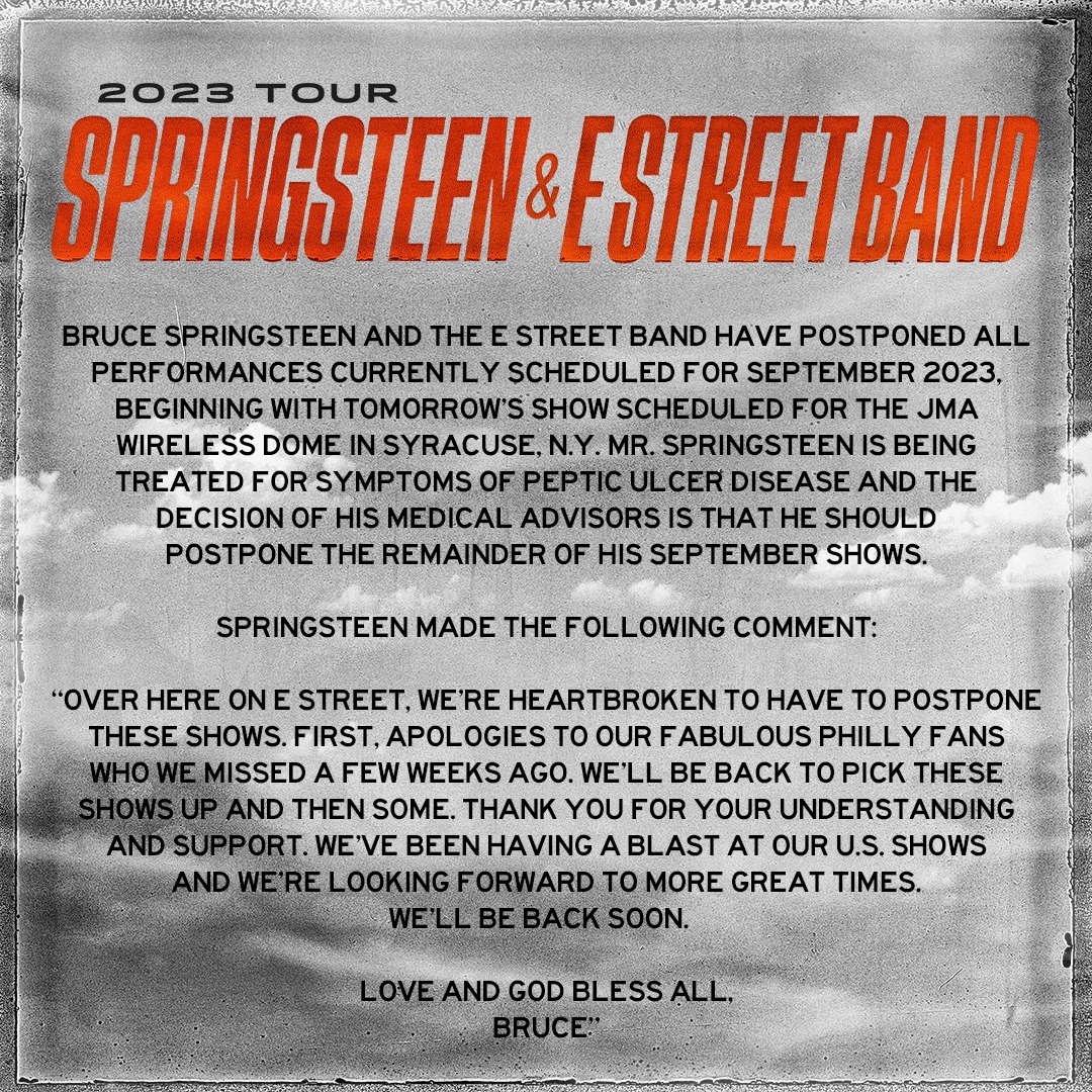 Problemy zdrowotne Bruce'a Springsteena. Wrześniowe koncerty odwołane!